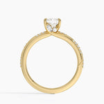 Camellia Hidden Accent 1.5mm Diamond Ring Yellow Gold 18k Radiant Engagement Ring