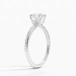Camellia Hidden Accent 1.5mm Diamond Ring Platinum Round Engagement Ring