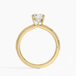 Camellia Hidden Accent 1.5mm Diamond Ring Yellow Gold 18k Round Engagement Ring