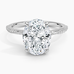 Camellia Hidden Accent 1.5mm Diamond Ring Platinum Oval Engagement Ring