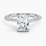 Camellia Hidden Accent 1.5mm Diamond Ring Platinum Radiant Engagement Ring