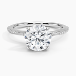Camellia Hidden Accent 1.5mm Diamond Ring Platinum Round Engagement Ring