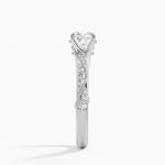 Camellia Hidden Accent 2.5mm Diamond Ring Platinum Cushion Engagement Ring