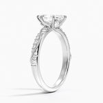 Camellia Hidden Accent 2.5mm Diamond Ring Platinum Marquise Engagement Ring