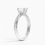 Camellia Hidden Accent 2.5mm Diamond Ring Platinum Oval Engagement Ring
