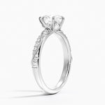 Camellia Hidden Accent 2.5mm Diamond Ring Platinum Pear Engagement Ring