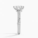 Camellia Hidden Accent 2.5mm Diamond Ring Platinum Pear Engagement Ring