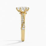 Camellia Hidden Accent 2.5mm Diamond Ring Yellow Gold 18k Pear Engagement Ring