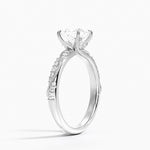 Camellia Hidden Accent 2.5mm Diamond Ring Platinum Princess Engagement Ring