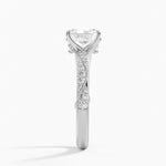 Camellia Hidden Accent 2.5mm Diamond Ring Platinum Radiant Engagement Ring