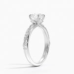 Camellia Hidden Accent 2.5mm Diamond Ring Platinum Round Engagement Ring