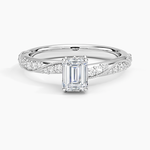 Camellia Hidden Accent 2.5mm Diamond Ring Platinum Emerald Engagement Ring