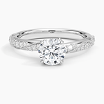 Camellia Hidden Accent 2.5mm Diamond Ring Platinum Round Engagement Ring