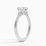 Aria Perfect Fit Three Stone Diamond Ring Platinum Heart Engagement Ring