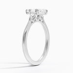 Aria Perfect Fit Three Stone Diamond Ring Platinum Marquise Engagement Ring