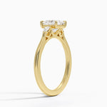 Aria Perfect Fit Three Stone Diamond Ring Yellow Gold 18k Princess Engagement Ring