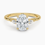 Aria Perfect Fit Three Stone Diamond Ring Yellow Gold 18k Oval Engagement Ring