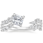Sweeping Ivy Diamond Engagement Ring 18K White Gold CU