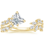 Sweeping Ivy Diamond Engagement Ring 18K Yellow Gold HT