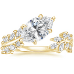 Sweeping Ivy Diamond Engagement Ring 18K Yellow Gold MQ