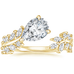 Sweeping Ivy Diamond Engagement Ring 18K Yellow Gold PE