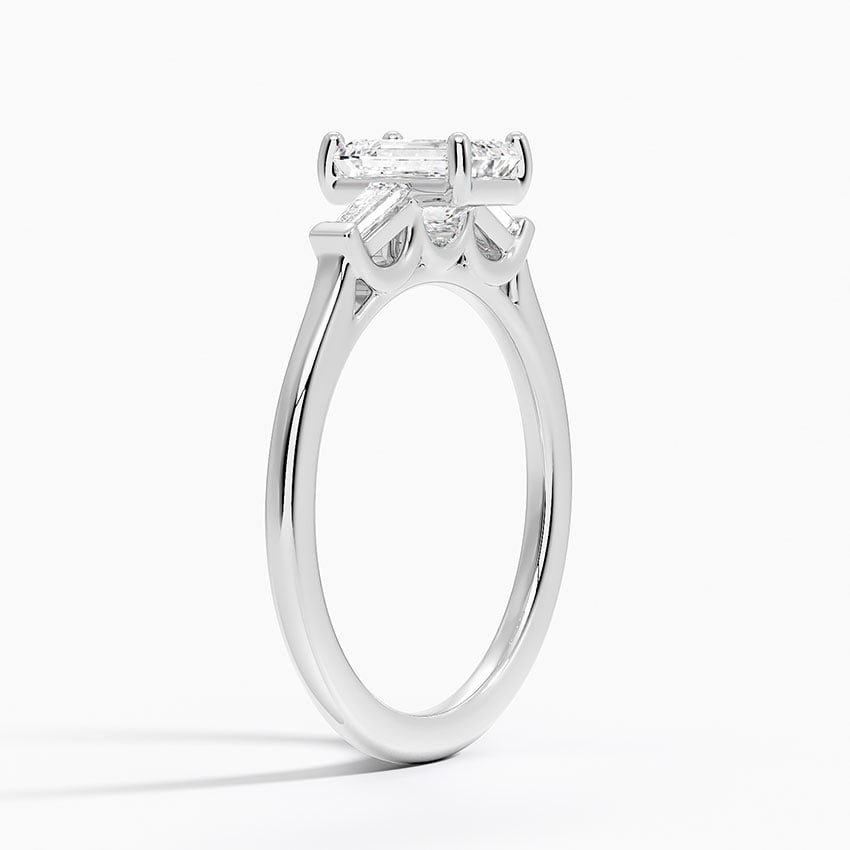 Perfect Fit Tapered Baguette Diamond Ring Platinum Emerald Engagement Ring