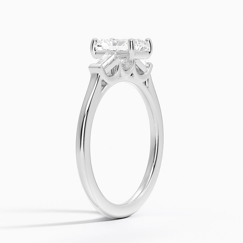 Perfect Fit Tapered Baguette Diamond Ring Platinum Radiant Engagement Ring