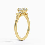 Perfect Fit Tapered Baguette Diamond Ring Yellow Gold 18k Round Engagement Ring