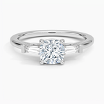 Perfect Fit Tapered Baguette Diamond Ring Platinum Cushion Engagement Ring