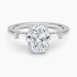 Perfect Fit Tapered Baguette Diamond Ring Platinum Oval Engagement Ring