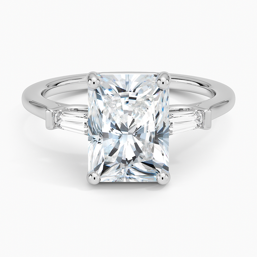 Perfect Fit Tapered Baguette Diamond Ring Platinum Radiant Engagement Ring