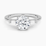 Perfect Fit Tapered Baguette Diamond Ring Platinum Round Engagement Ring