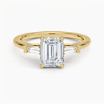 Perfect Fit Tapered Baguette Diamond Ring Yellow Gold 18k Emerald Engagement Ring