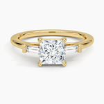 Perfect Fit Tapered Baguette Diamond Ring Yellow Gold 18k Princess Engagement Ring