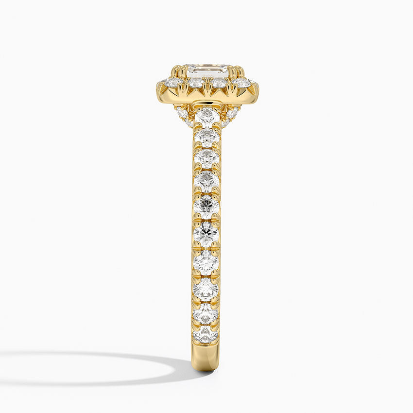 Sienna Halo Three-Quarter Coverage Diamond Ring (3/4 ct. tw.) Yellow Gold 18k Asscher Engagement Ring