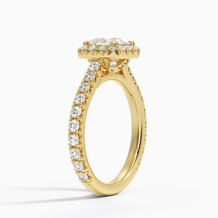 Sienna Halo Three-Quarter Coverage Diamond Ring (3/4 ct. tw.) Yellow Gold 18k Princess Engagement Ring