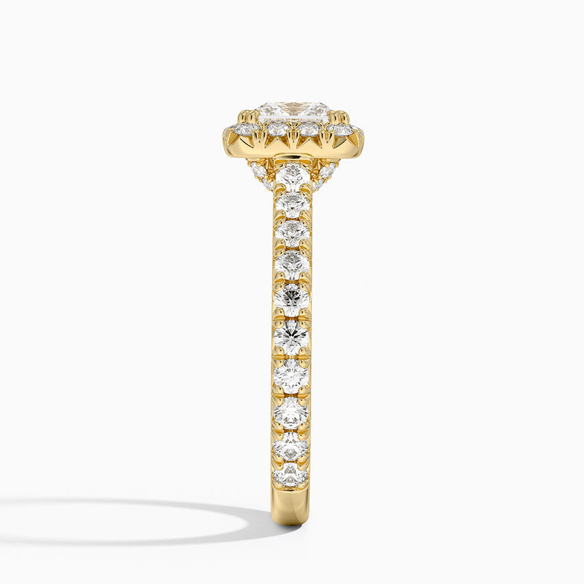 Sienna Halo Three-Quarter Coverage Diamond Ring (3/4 ct. tw.) Yellow Gold 18k Princess Engagement Ring