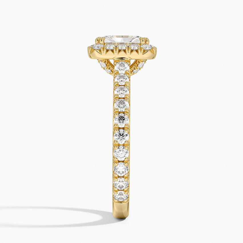 Sienna Halo Three-Quarter Coverage Diamond Ring (3/4 ct. tw.) Yellow Gold 18k Radiant Engagement Ring