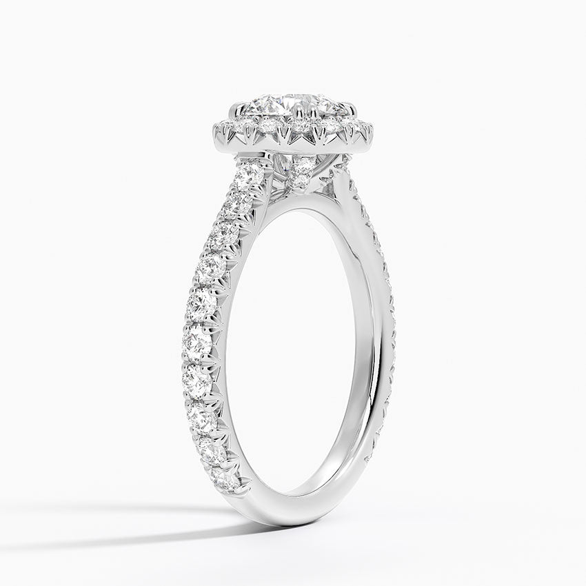 Sienna Halo Three-Quarter Coverage Diamond Ring (3/4 ct. tw.) Platinum Round Engagement Ring