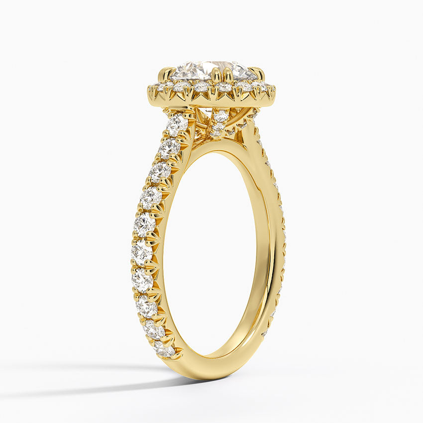 Sienna Halo Three-Quarter Coverage Diamond Ring (3/4 ct. tw.) Yellow Gold 18k Round Engagement Ring