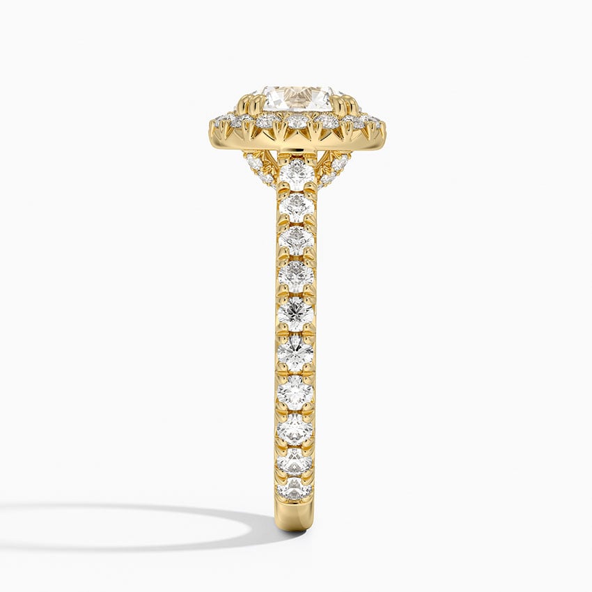 Sienna Halo Three-Quarter Coverage Diamond Ring (3/4 ct. tw.) Yellow Gold 18k Round Engagement Ring