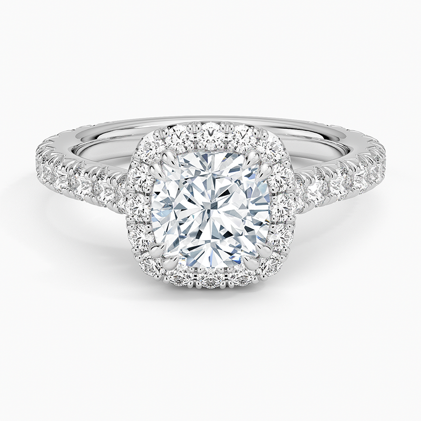 Sienna Halo Three-Quarter Coverage Diamond Ring (3/4 ct. tw.) Platinum Cushion Engagement Ring