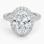 Sienna Halo Three-Quarter Coverage Diamond Ring (3/4 ct. tw.) Platinum Oval Engagement Ring