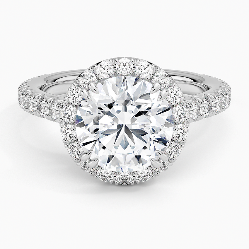 Sienna Halo Three-Quarter Coverage Diamond Ring (3/4 ct. tw.) Platinum Round Engagement Ring