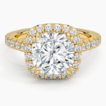 Sienna Halo Three-Quarter Coverage Diamond Ring (3/4 ct. tw.) Yellow Gold 18k Cushion Engagement Ring