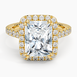 Sienna Halo Three-Quarter Coverage Diamond Ring (3/4 ct. tw.) Yellow Gold 18k Radiant Engagement Ring