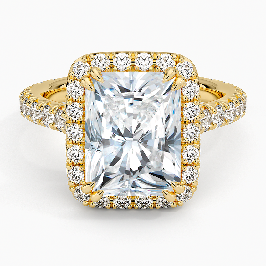 Sienna Halo Three-Quarter Coverage Diamond Ring (3/4 ct. tw.) Yellow Gold 18k Radiant Engagement Ring