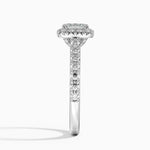 Sienna Halo Half Coverage Diamond Ring Platinum Asscher Engagement Ring