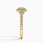 Sienna Halo Half Coverage Diamond Ring Yellow Gold 18k Cushion Engagement Ring