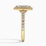Sienna Halo Half Coverage Diamond Ring Yellow Gold 18k Marquise Engagement Ring